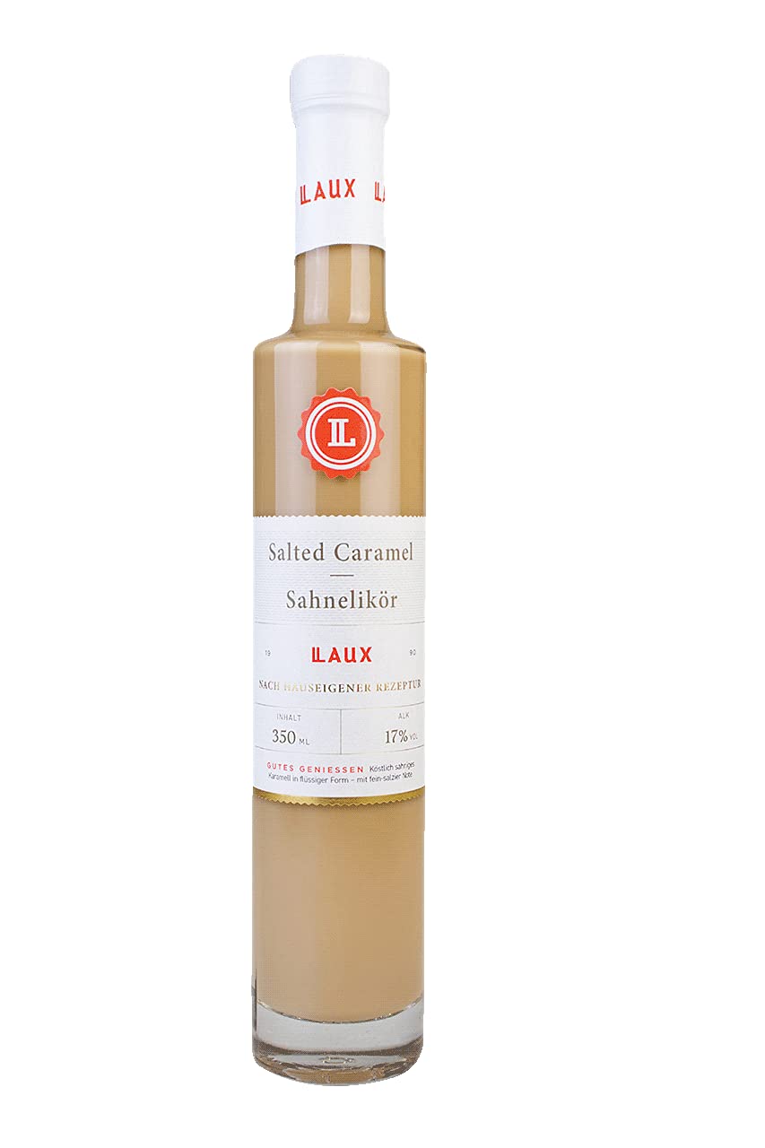 LAUX Salted Caramel Sahnelikör 17% Vol, mit fein salziger Karamell Note, 350ml - Geschenk-Idee zu Ostern