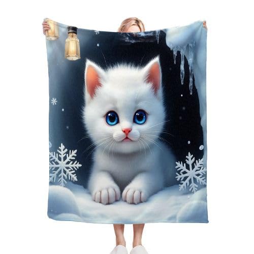 Couverture polaire chat 220x240 lit king size pour sommeil profond A49