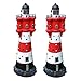 Produktbild Eaxus 2er Set XL LED Solar Leuchtturm 50 cm Garten Deko Leuchtfeuer Rot Weiß Gartendeko Beleuchtung Mit Dämmerungssensor Solarbeleuchtung Gartendekoration