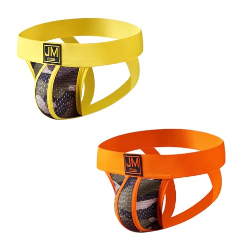 JOCKMAIL 2PCS/Pack Mens Jockstraps Underwear Camouflage Mesh Low Rise Stretch Jock Strap for Men