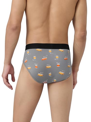 Image of XYXX Men's Surf Super Combed Cotton Regular Fit Printed Antibacterial Briefs with No Marks Waistband