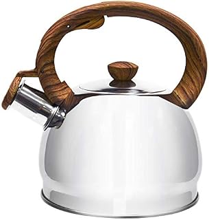 Whistling Kettle 1.8 L Stainless Steel Gas Induction Stove top Kettle Silver Brown