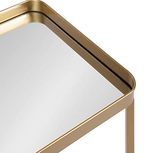 Kate and Laurel Celia Modern Mirrored Tray Side Table, 18 x 12 x 26, Gold, Foldable Rectangular End Table for Storage and Display by Kate and Laurel - Image 6