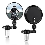 MICTUNING Mirror for Motorbike,Motorbike Bar End Mirrors Universal 7/8 inches 22mm Motorcycle Rear Bike Mirror,High Definition, Blast-resistant.3 inches Round Handlebar Wing Foldable Mirrors(2 Pack)
