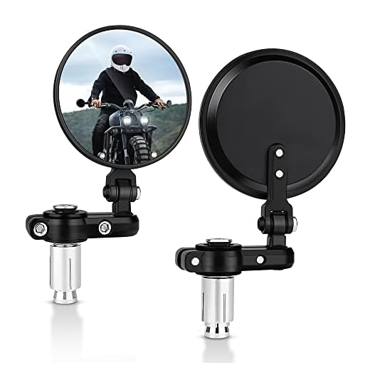 MICTUNING Universal Motorcycle Mirrors - 3 Inch Round Folding Bar End Side Mirror Compatible with Honda, Scooter, Suzuki, Yamaha, Kawasaki, Victory, Harley Davidson and More