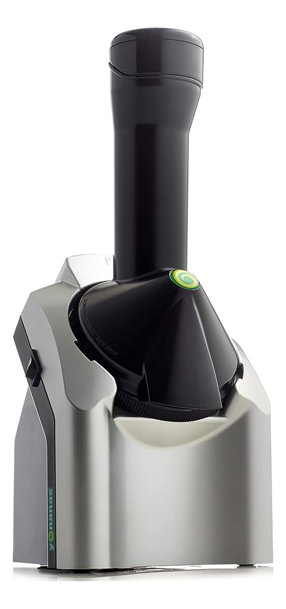 Máquina de Sorvete Caseiro Vegano, Processador de Sobremesas Fit, Base Prata e Preto, 220V