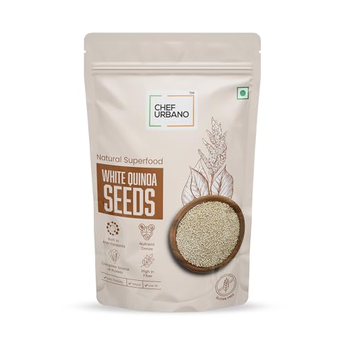 Image of Chef Urbano White Quinoa 500 g | Saponin Free | High Mineral Content Than Rice | Rich in Protein and Fiber | Diabetic Friendly | Aids weight Loss | Gluten Free | Vegetarian | Non GMO | Diet Food