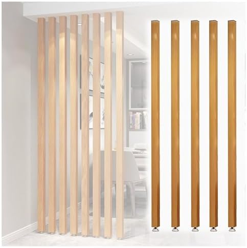 Floor to Ceiling Wood Slat Room Dividers, Adjustable Height DIY Column ...