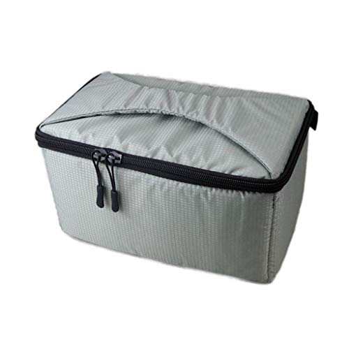 MISUVRSE Inserts étanches pour appareil photo reflex numérique Sac de protection rembourré à compartiments intérieurs portables Sac de rangement super épais anti-chute Sac à main, gris clair