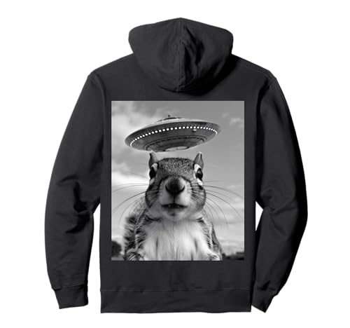 Squirrel Selfie With Alien UFO Funny Squirrel Gifts For Men Sudadera con Capucha