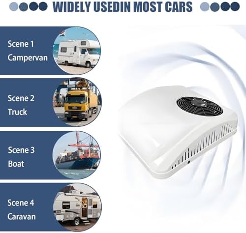 Universal 12V Electric Rooftop Air Conditioner for Trucks, RVs, Trailers, Boats & Motorhomes - Lightweight, Efficient Cooling Solution for Light Duty Vehicles