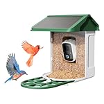 Bird Feeder with Camera - Supports AI Identify Species, 2K Live Video, Arrival Alerts, Solar Powered Bird House Camera, Wireless Wild Birds Feeder for Outdoors, Remote Access to Watch Birds