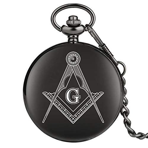 Akopiuto Maçonaria maçónica personalizada cromado quadrado e bússola Mason retro relógio de bolso de quartzo preto os melhores presentes para Freemason Dropshipping