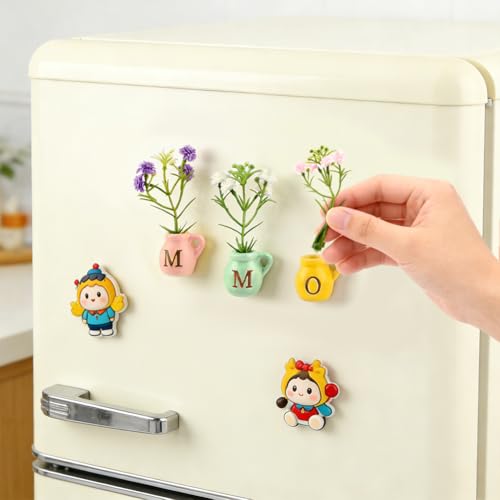 Imanes decorativos cerámicos mini jarrón set x3 miniatura 3