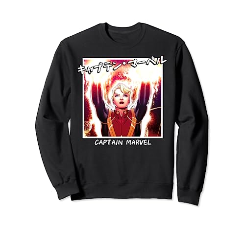 Sweat Captain Marvel Kanji cadeau idéal pour anniversaire de fan de comics et manga