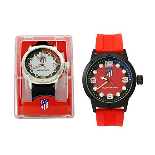 Seva Import 4901156 Atletico de Madrid Reloj de pulsera, Negro, esfera 46mm