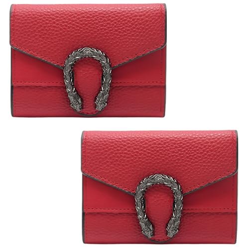 Image of Kraptick Women s Wallet Stylish Compact Purse Clutch with Card & Coin Holder Debit Card Organizer, Travel Wallet & Money Organizer for Women with 8 Card Slots (Red) (Pack of 2)