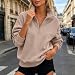 Generisch Sweatshirt Damen ohne Kapuze Leichte Winterpullover Damenpullover Oversized Pullover Elegant Sweater Übergangs Streetwear Pulli Basic Langarmshirt