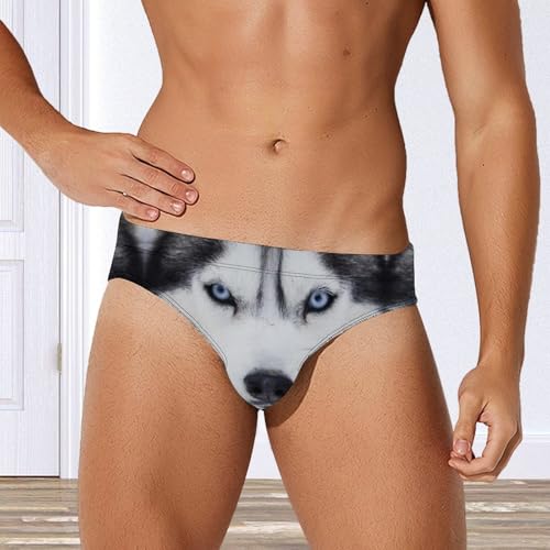 Siberian Husky Mens Swim Briefs Quick Dry Swimming Trunks Training Swimsuit Low Rise Swimwear4
