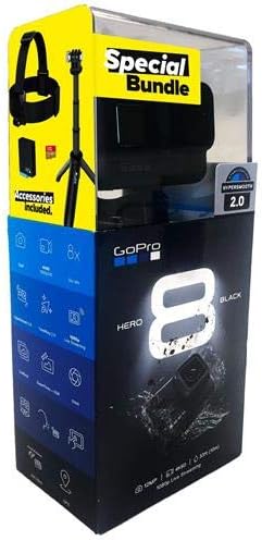 GoPro HERO8 Black Bundle - Including Shorty, Headstrap, Spare Battery & 32GB Micro SD