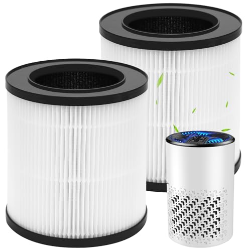 KJ067L Replacement Filter Compatible with MOOKA KJ067L Air Purifier, H13 True HEPA Filter, 3-Stage Filtration System, 2 Pack
