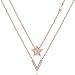 Produktbild VEECANS Damen Roségold Halskette mit Zirkon Swarovski, Muttertagsgeschenk, Valentinstag und Weihnachten, Verlängerung 45+5cm