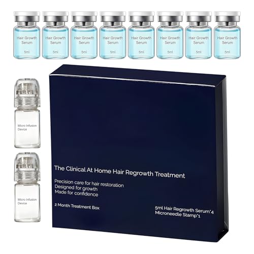 Solution de Repousse Capillaire – Stimulateur Cuir Chevelu à Longue Durée en 8 Pièces – Activateur Nourrissant de Racines | Soin du Cuir Chevelu avec 2 Dispositifs à Micro-aiguilles | Sérum de Croissa