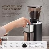 Cafelffe MK-301 młynek do kawy ze stożkowym mechanizmem mielącym – elektryczny automatyczny młynek do ziaren z 420 młynkami ze stali nierdzewnej, 48 precyzyjnych ustawień mielenia do kuchni w domu i