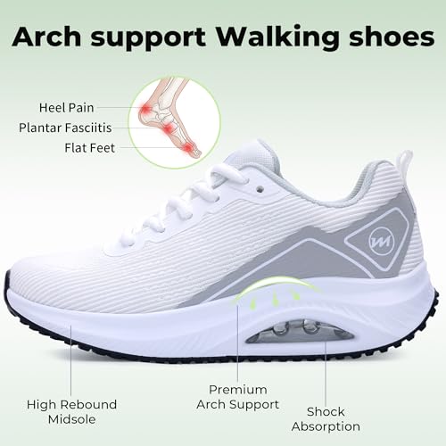 Image of RomenSi Womens Arch Support Walking Shoes Orthotic Fashion Sneakers Tennis Shoes for Plantar Fasciitis Pain Relief US 5.5-11
