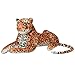 Ausla Leopardo di peluche realistico, 146 x 40 cm, grande peluche leopardato per bambini, colore marrone con stampa leopardata