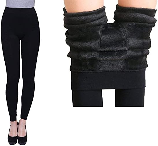 LA Zone Winter Ankle Length Stretchable Women Warm Thick Fur Lined Fleece Winter Thermal Soft Legging Tights Stocking - Slim Fit
