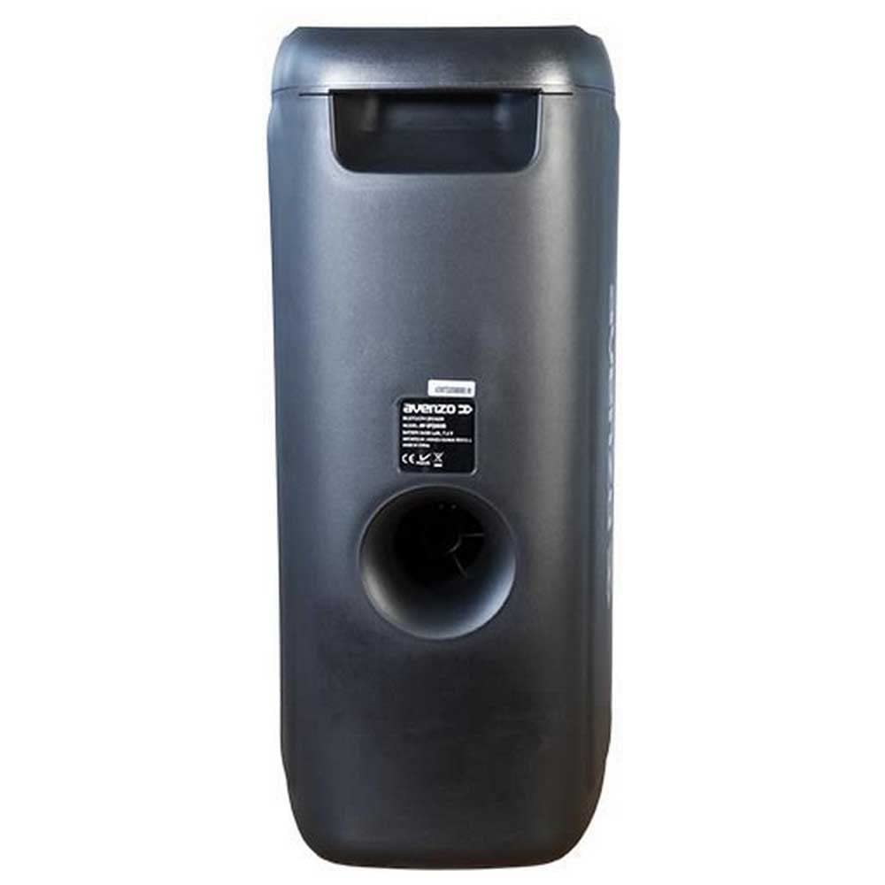 Avenzo - Altavoz Bluetooth, Modelo AV-SP3203B, Potencia de 250 W, con Luz de LED, Entrada USB y microSD, con Asa de Transporte, Dimensiones: 25 cm x 24,2 cm x 59,5 cm, Color Negro