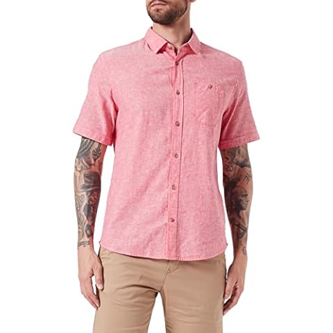 TOM TAILOR Hombre Camisa 1034901, 31234 - Soft Berry Red Chambray Cover