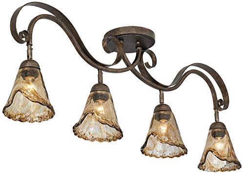 Pro Track Organic Amber Glass 4-Light Ceiling Track Fixture