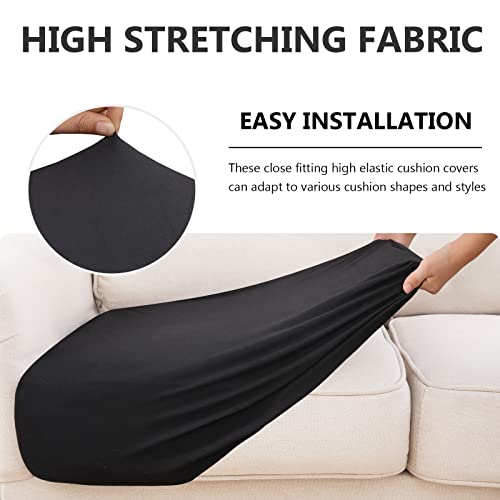 Hyha Waterproof Couch Cushion Covers, Replacement Chair/Sofa Cushion Covers, Stretch Sofa Seat Cushion Slipcovers, Soft Flexibility Couch Covers For Pets With Elastic Bottom (3 Packs, Black) #TOP3