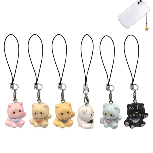 EUYKQNOI Portachiavi Gatto Ciondolo per Cellulare Kawaii, Charm per Borse