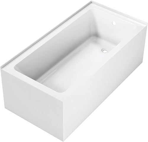 Miniatura 9 de Aqua Eden VTAP6032R21TS - Bañera esquinera de acrílico de 60 pulgadas con drenaje a la derecha, color blanco