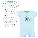 Touched by Nature Unisex Baby Organic Cotton Rompers, Endangered Sea Turtle, 6-9 Months