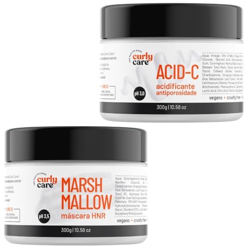 Kit Curly Care Mascara HNR Marshmallow + Acid-C Acidificante Antiporosidade Capilar Vegano