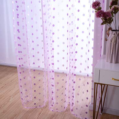 Rideaux transparents brodés en dentelle délicate violette de haute qualité 300x270