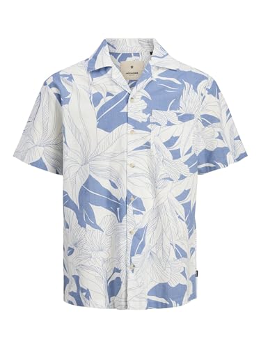 JACK & JONES Jprblubahamas Print Resort S/S T-Shirt, Quiet Harbor, M