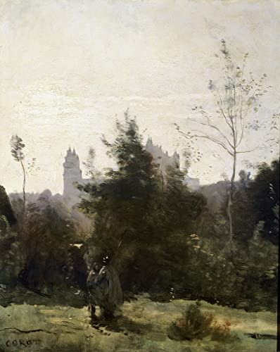 Affiche Toile Château De Pierrefonds Corot pour décoration murale salon et bureau élégant