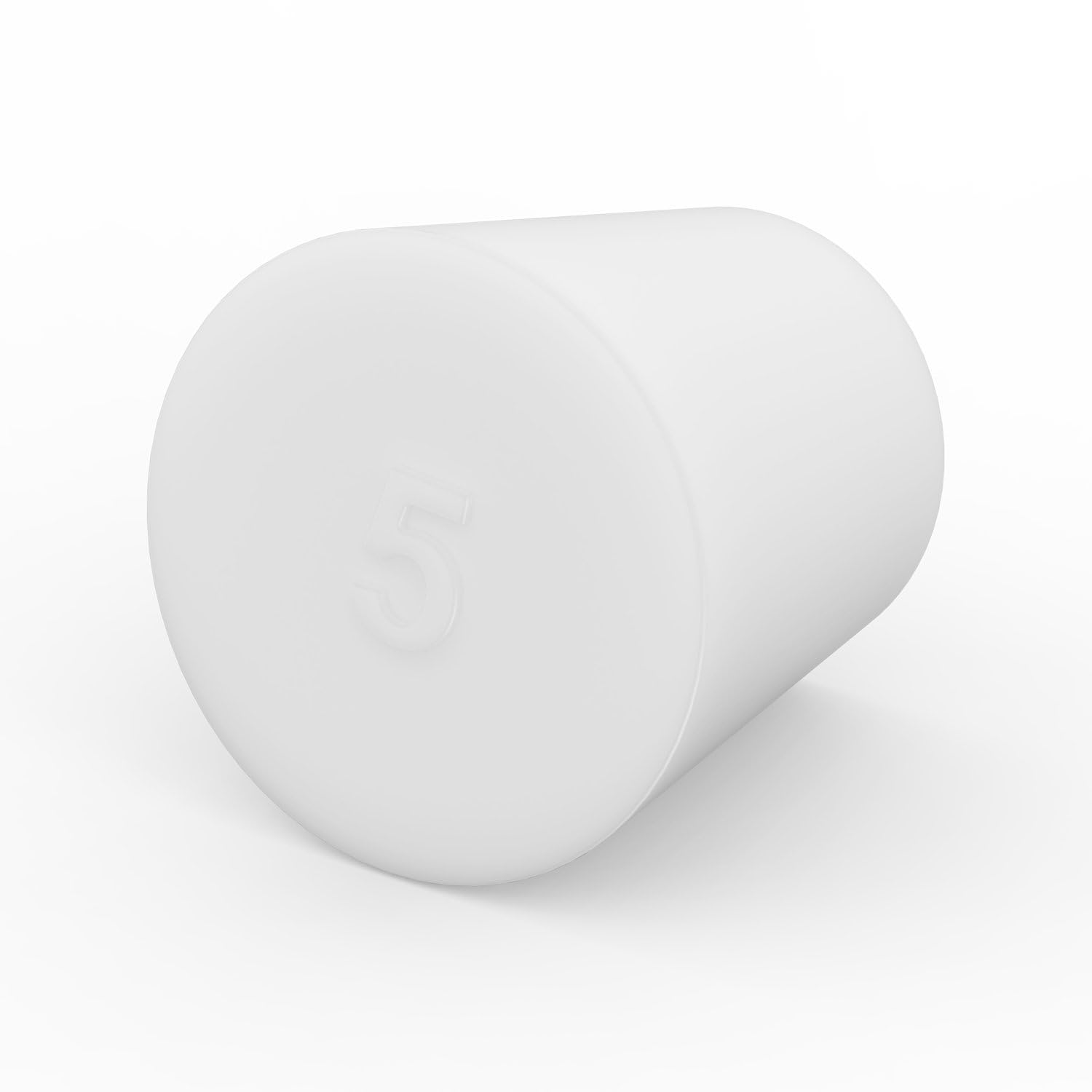 Labasics 10PK Tappi in Silicone Solido #5 - Dimensioni: Bottiglia 2,1 cm, Superiore 2,8 cm, Lunghezza 3,1 cm - Tappi Sigillanti Bianchi Conici per Laboratorio