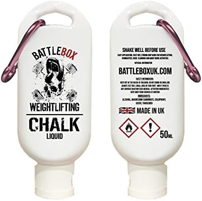 BattleBox Weightlifting® Liquid Chalk - Premium 50ml With Carabiner Weight Lifting, Rock Climbing, Bouldering, Gymnastics, Bodybuilding, Power lifting, strongman