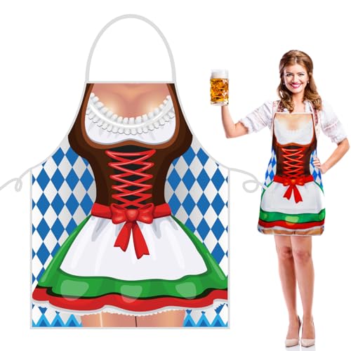 MONCAP Oktoberfest Schürze Bayerische Schürze Oktoberfest Dirndlschürze Bierfest Schürze Bayerische Kochschürze Grillschürzen Oktoberfestschürze für Bierfest Oktoberfest Party Volksfest Grillen Kochen