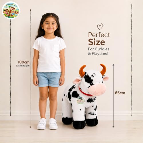 Image of American Cow Plush Toys, Black & White-Big Size (65 Cm) Animal Soft Toys for Kids /Babies /Girls