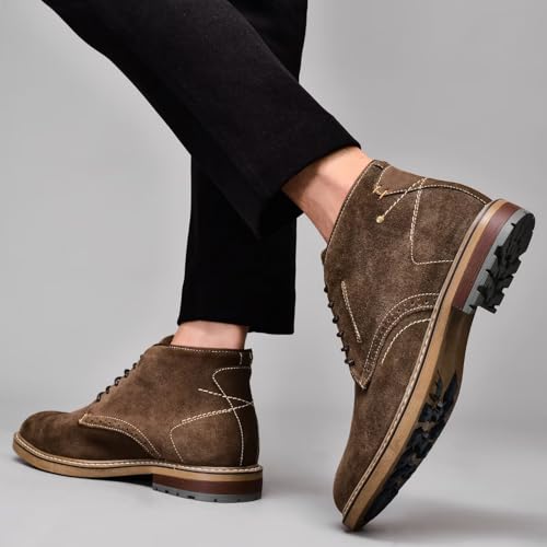 Image of Arkbird Men's Chukka Boots, Leather Ankle Dress Boot Casual Oxfords Lace Up Work Shoes