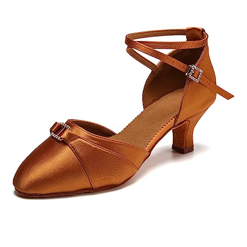 Women's Latin Ballroom Dance Shoes Closed Toe Salsa Performance Social Dancing Practice ShoesShoes