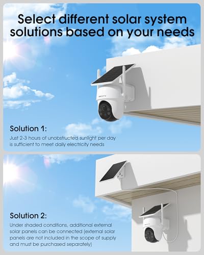 Image of ARCCTV Solar Security Cameras Wireless Outdoor, 4MP 360 View Battery Powered Cam, Spotlight Night Vision, 2-Way Audio, 2.4G /5G Dual Band WiFi, PIR Motion Alert, Suitable for Q4 Camera Kit