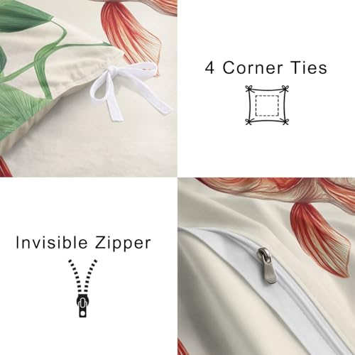 Parure de lit poisson rouge en microfibre douce et finitions premium